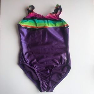 Illusions Activewear Girl Child Purple Leotard Gym